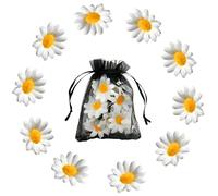 Daisy Hair Clips Flower Hair Pins Set Cloth Ponytail Hair Clips for Bride Girl Woman Hair Decoration (10Pcs)