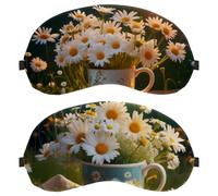 Daisy in Cup Outdoor Sunlight 2-Pack Light-Blocking Soft Breathable Eye Masks with Eye Patches and Sleep Masks