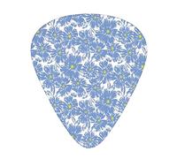 Daisy Jasmine Guitar Picks 12 Pack Universal ABS Guitar Picks,Corsage Daisy Jasmine Petals Fragrance Botanical Beauty Pastel Nature Design,for Acoustic and Electric Guitar,Violet Blue Yellow