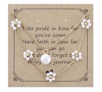 Daisy Jewelry for Women Adults Sister Wedding Teachers Birthday Pearl Daisy Necklace