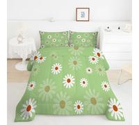 Daisy King Duvet 10.5 Tog, Spring Pastoral Style Microfiber Bedding Set, 1 Quilt 220x230cm and 2 Pillowcases 50x75cm, All Year Round Comforter for Cozy Nights TY353
