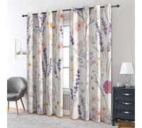 Daisy Lavender Flower Curtains Blackout, 90x108 Inch 2 Panels - Botanical Pink Floral Pattern Black Out Curtains, Home Decor, 108 Drop Eyelet Window Drapes for Bedroom, Living Room KA180