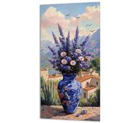 Daisy Lavender Painting by Numbers for Adults, Painting by Numbers Kits Canvas, DIY Color Oil Paintings Acrylic Paints, with 3- Paintbrushes, Hobbies for Adults Women 12x24in Without Frame 0z-679