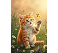 Daisy Lawn 300 Piece Jigsaw Puzzles for Adults, Colourful, Challenging & Brainteasing Adult puzzles 300 Pieces Cat, Fun jigsaws for The Whole Family 16x11 inch