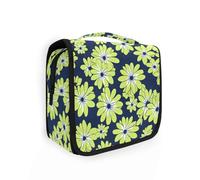 Daisy Lime Green and Navy Blue Cosmetics Bag with hanging hook Waterproof Makeup Bags For Women Travel-Size Accessories