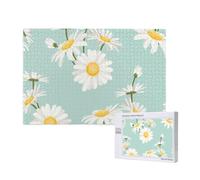 Daisy Lush Flower Floral,1000 Pieces Wooden Jigsaw Family Game Jigsaw Puzzles for Adults Teens Home Decor