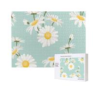 Daisy Lush Flower Floral,500 Pieces Wooden Jigsaw Family Game Jigsaw Puzzles for Adults Teens Home Decor