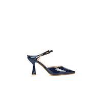 'Daisy-May' Stiletto High Heel Slip On Pointed Toe Court Shoes XY London Navy 7