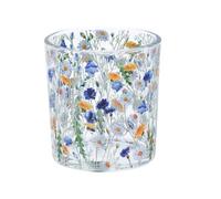 Daisy Meadow Glass Tea Light Holder - Gisela Graham
