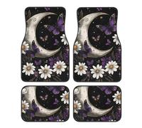 Daisy Moon Car Mats 4 Pieces Butterfly Flower Universal Floor Car Mats Non-Slip Vehicle Carpet for SUV Van Truck Sedan