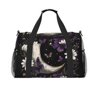 Daisy Moon Travel Duffle Bag Butterfly Flower Gym Overnight Weekender Bag for Men Women Lightweight Carry On Luggage for Workout Holiday
