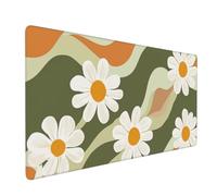 Daisy Mouse Mat 800x400 mm Large Mouse Pad Green Waterproof Desk Mat with Non-Slip Rubber Base, Smooth Surface to Improve Precision and Speed, xxl Gaming Mousepad for Computer, PC, Laptop 2S-546