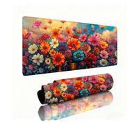 Daisy Mouse Mat Color Gaming Mouse Pad Desk Pad 800x300x3mm, Non-Slip Desk Mat Large, Waterproof Soft Cloth, Durable Stitched Edges, Table Protector for Office and Home, Decor Accessories Gifts 0B-334