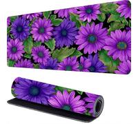 Daisy Mouse Pad 1200 x 600 x 3mm Desk Mat Purple Gaming Mouse Pad, Large Mousepad, Mousemat Computer Desk Mat with Non Slip Rubber Base, Water Resist Surface, for Computer, Desks, Gaming, Work r-39