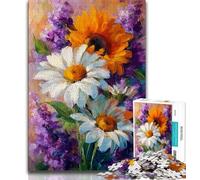 Daisy Oil Painting Jigsaw Puzzles for Teenagers 1000 Piece Puzzle,Learning Educational Toy for Is Ideal As A Gift for The Whole Family (38x26cm)