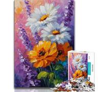 Daisy Oil Painting Puzzles for Adults And Teenagers,Challenging To Complete But Fun And Humorous Birthday Present,Gifts,Wall Art (38x26cm)