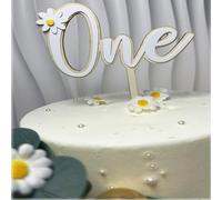 Daisy One Cake Topper,Rustic wood First Birthday Party Decoration For Marriage First Anniversary/Anniversary/Birthday/Baby Shower/celebration