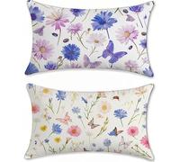 daisy Outdoor Cushions 60x90, Velvet Cushion Covers Set of 2, pink Throw Pillow Large Cushions Sofa Pillows Waterproof, Sofa Cushion Rectangle Pillows Decorative, Modern Home Decor, z-97