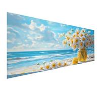 Daisy Paint by Numbers Sea Adult Paint by Numbers Canvas Kits, Paint-by-Numbers 90X160cm, DIY Color Oil Painting Acrylic Paints, Without Frame, Hobbies for Adults Women, Christmas Decorations L6-588