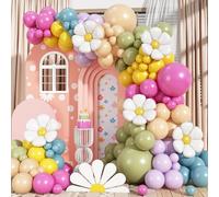 Daisy Pastel Balloon Garland Kit, 168Pcs Pink and Green Yellow WildFlower Party Decorations for Wild Flower Baby in Bloom Baby Shower Spring Daisy Theme Birthday Boho Mothers Day Party Decorations