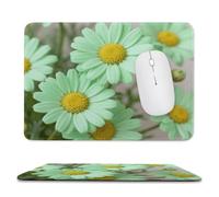Daisy Pastel Green Stitched Edge Mouse Pad