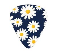 Daisy Pattern Blue Background Print,12 Pcs Guitar Pick,3 Different Thickness Plectrums for Acoustic Guitar Bass Ukulele (0.46mm 0.96mm 0.71mm)