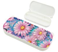 Daisy Pattern DIY Diamond Pencil Case Pens Brushes Accessories Travel Pencil Box,for Adult Beginners,Diamond Art Square Jewelry Gift for Women, Christmas Birthday Present