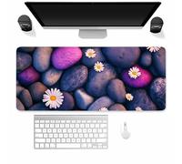 Daisy Pebbles Large Gaming Mouse Pad, 600x300x2mm Extended gaming mouse mat XXL improved Precision and Speed Mousemat with Stitched Edges, Desk Mat for Keyboard and Mouses