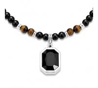Daisy Philip Black Natural Stone Hexagonal Crystal Pendant Necklace