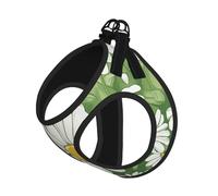 Daisy Print Adjustable Reflective Harness Leash Set For Cats, Dogs And Small Pets, Soft Breathable Mesh Walking Vest With Escape-Proof Lead