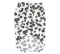 DAISY PRINT DOG SHIRT SOFT BREATHABLE FLEXIBLE PET T SHIRT SMALL DOGS CATS SUMMER CLOTHING (XZCS04 White)