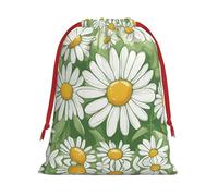 Daisy Print Drawstring Gift Bags For Christmas,Holiday,Wedding,Birthday Gift Wrapping Bag S