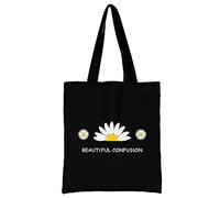 Daisy Printed Canvas reusable grocery bags, Foldable Casual Travel HandBag, Shoulder Beach Tote Bags, Shopper bag eco friendly super strong washable Storage bags Shopping bag Canvas bag for Women