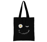 Daisy Printed Canvas reusable grocery bags, Foldable Casual Travel HandBag, Shoulder Beach Tote Bags, Shopper bag eco friendly super strong washable Storage bags Shopping bag Canvas bag for Women