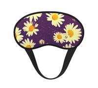 Daisy Purple Flowers Print Sleep Mask for Side Sleepers Cup-Shaped Blackout Eye Mask Shades Cover for Men and Women