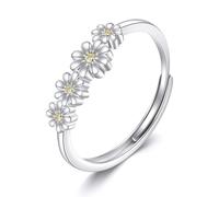 Daisy Ring S925 Sterling Silver You Are My Sunshine Daisy Ring Flower Jewellery for Women-Size 7