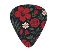Daisy Rose Floral 12 Pack Guitar Picks With 3 Thicknesses And Storage Box, Abs Plectrums For Electric Bass Guitar Players