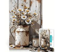 Daisy Rustic Still Life Adults 1000 Piece Jigsaw Puzzle Brain Think Bright Detail Real Challenge Room Accent (38x52cm)