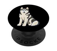 Daisy Siberian Husky Dog Flower Gardening Floral PopSockets Adhesive PopGrip