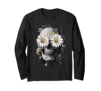 Daisy Skull - Dark Floral Art Long Sleeve T-Shirt