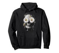 Daisy Skull - Dark Floral Art Pullover Hoodie