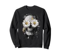 Daisy Skull - Dark Floral Art Sweatshirt