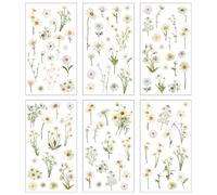 Daisy Stickers - ShiningUU 6 Pcs Waterproof Flower Decals for Journals, Water Bottles & Cards | Scrapbook-Grade Floral Decor for Card Making Journaling Water Bottles DIY Crafts Decoration