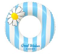Daisy Stripe Inflatable Swim Ring, Soft PVC Pool Float For Summer Water Fun(Blue,66cm)