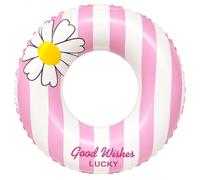Daisy Stripe Inflatable Swim Ring, Soft PVC Pool Float For Summer Water Fun(Pink,75cm)