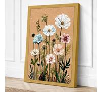 Daisy Studies Botanical Canvas Wall Art Print 30x20 Inch (76 x 51 cm)