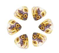 Daisy Sunflower Lazy Cat 12 Pack Guitar Picks Plectrums with Organizer Storage Box, Guitar Picks for Bass Electric Acoustic Guitars Ukulele