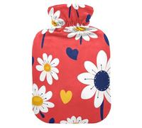 Daisy Valentine's hot Water Bottle with Soft Cover, 2L Water Bottle Bag for ( Scenario), Tummy Warmer, compresas calientes para el vientre