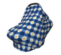 Daisy Vintage Nursing Cover 360° Full Coverage Plant Stretch Scarf for Breastfeeding and Car Seat Cover Fit for Most Pushchairs and Prams