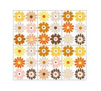 Daisy Wall Stickers, 21×30cm Set of 6 Sheets - Fashion Floral Wall Decor, Easy Peel and Stick Decals for Bedroom, Living Room, Playroom and Office Wall Art